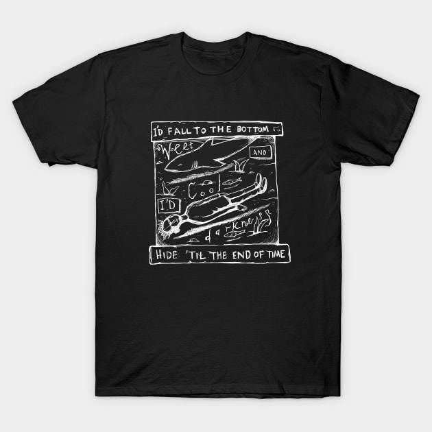 Swim and Sleep (Like a Shark) -  Illustrated lyrics - Inverted T-Shirt by bangart